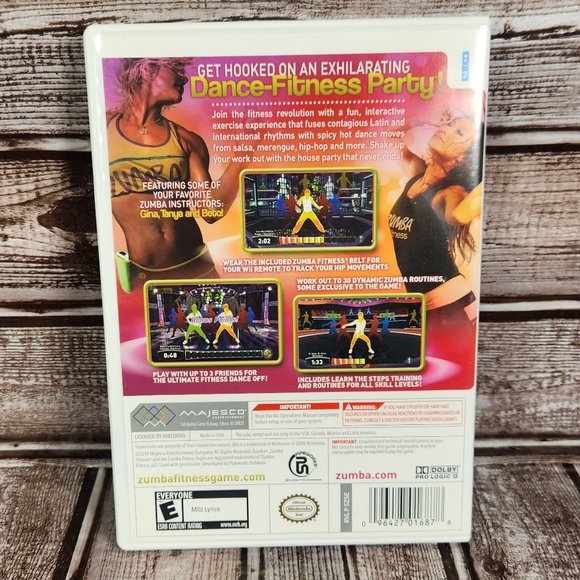 ZUMBA FITNESS Nintendo Wii Video Game Complete CIB With Manual And Belt Exercise - Picture 3 of 4